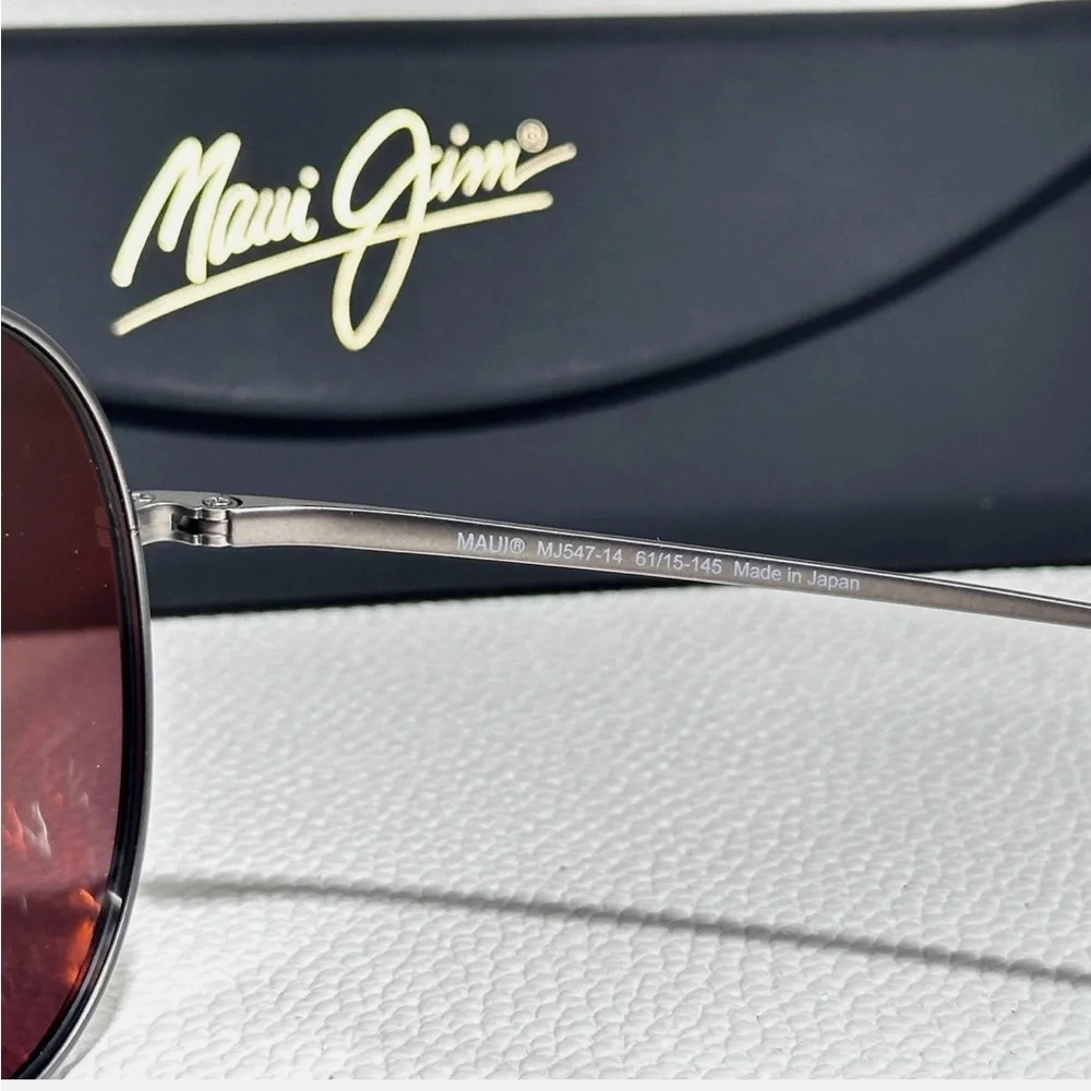 NWOT Maui Jim Opihi Purple Mirrored Polarized Titanium Sunglasses